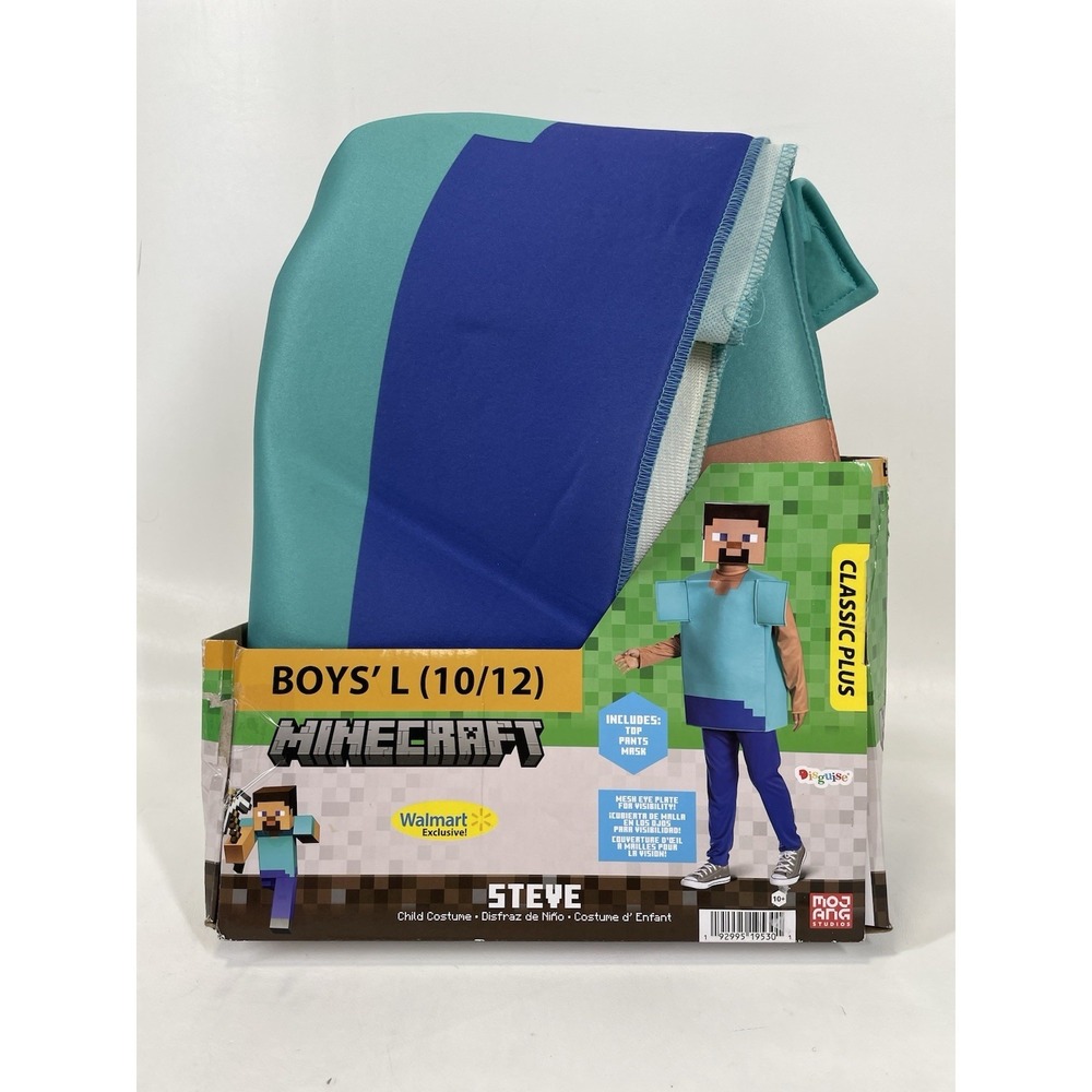 Minecraft Steve Classic Plus Costume Boys Large 10/12 Walmart Exclusive NIB